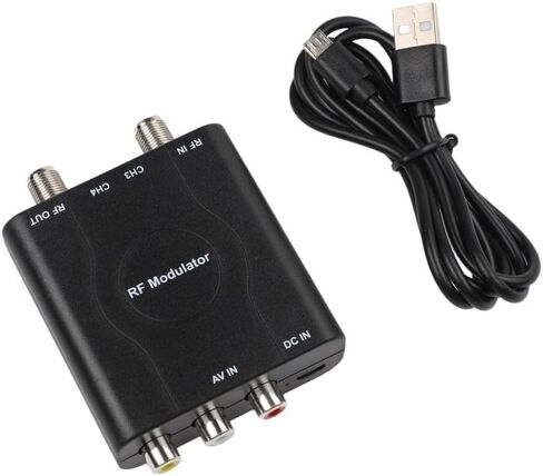 M61A RF Modulator AV to RF Converter, NTSC CH3/CH4 Analog Signal Modulator with for rca to Coaxial F Female Output, PLL VHF Video Adapter for Cable TV, USB 5V for Home TV Systems. in Saudi Arabia