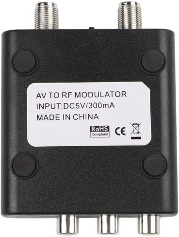M61A RF Modulator AV to RF Converter, NTSC CH3/CH4 Analog Signal Modulator with for rca to Coaxial F Female Output, PLL VHF Video Adapter for Cable TV, USB 5V for Home TV Systems. in Saudi Arabia