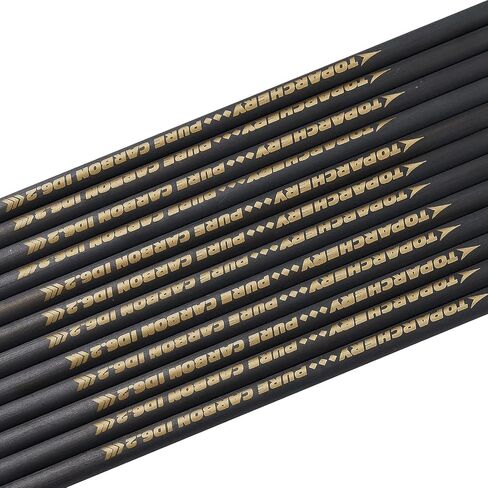 TOPARCHERY Arrow Shafts Pure Carbon Shafts 33 Inch Arrow Tube Spine 300 350 400 500 600 for DIY Hunting Arrows Recurve Bow Compound Bow 12Pcs in Saudi Arabia