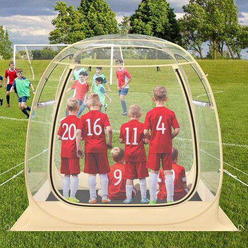 Pop up Sports Tent, Portable Weather Pod for 1-6 Person, Garden Screen House Shelter with Floor Mat & Carry Bag, Outdoor Clear Bubble Tent for Sports Event Soccer Camping (7 x 7 x 6.4 ft) in Saudi Arabia