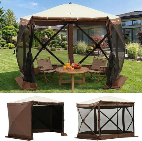Overmont 10x10FT Pop up Gazebo Screen Tent - Instant with Full Open Door in Saudi Arabia