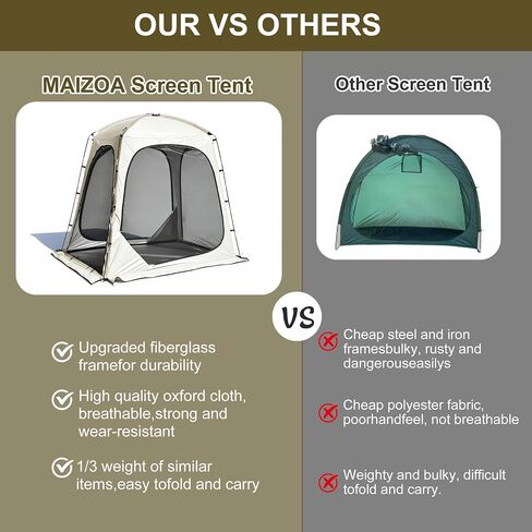 Portable Screen House Tent for 4-6 Person,Camping Screen Tent | 75" x 51" x 75" outdoor shelter with sun shade canopy. Easy to carry for patio, backyard, garden, picnic and camping in Saudi Arabia