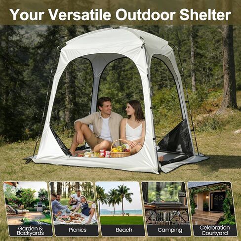 Portable Screen House Tent for 4-6 Person,Camping Screen Tent | 75" x 51" x 75" outdoor shelter with sun shade canopy. Easy to carry for patio, backyard, garden, picnic and camping in Saudi Arabia