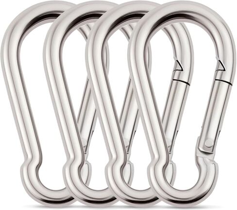 Hammock Hanging Kit, Load Capacity 1400 LBS, Stainless Steel Hooks Heavy Duty Carabiner Set for Hammock Yoga Swing Chair Hook for Indoor, Outdoor, Wall, Trees, Porch in Saudi Arabia