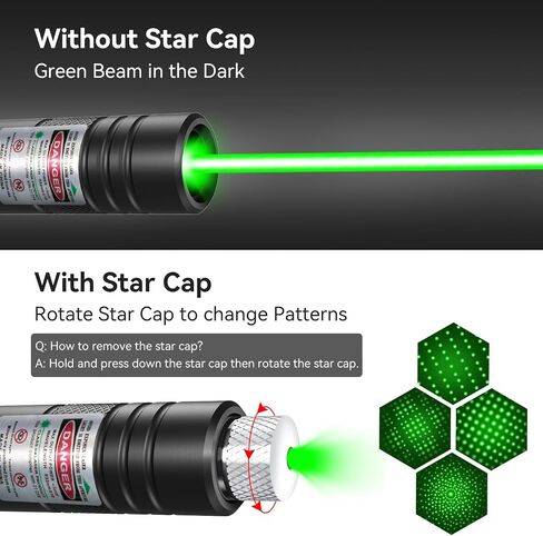 [2 Packs] Rechargeable Green Laser Pointer High Power Green Beam Laser Light Long Distance Range For TV/LED/LCD Screens Tactical Flashlights Presentation Office/Outdoors/Astronomic/Construction [001] in Kuwait