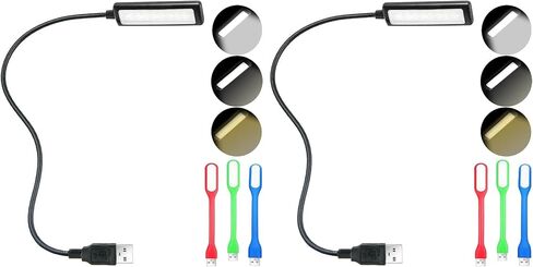 USB Reading Light, Laptop Keyboard Light for Computer Adjustable USB Lamp | Gooseneck & 3 Color x 3 Brightness 1pc + 3pcs Mini LED (1 + 3) in Saudi Arabia