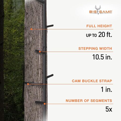 BIG GAME Climbing Ladder Sticks, Tree Stand and Hunting Gear System, 20’ Quick-Stick - Portable Safety Accessories and Equipment for Mobile Deer Hunters, Climbers, and Shooters | 20’ Quick-Stick - Portable Safety Accessories and Equipment for Mobile Deer  in Saudi Arabia