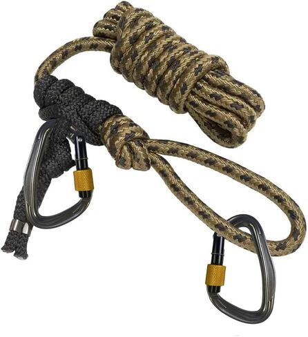 Hunter Safety System Lineman’s Climbing Rope: Hands-Free Tree Stand Installation with Dual Recon Carabiners, Adjustable 8.5 ft Safety Rope for Ladder Stands, Hang-On Stands, and Tree Steps in Saudi Arabia