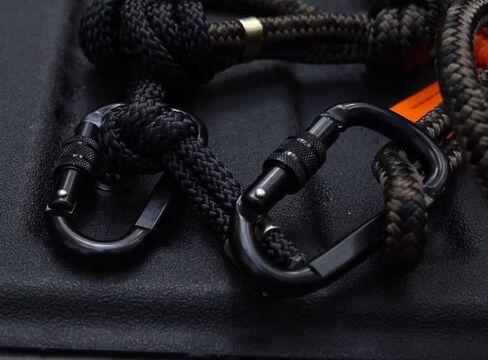 Hunter Safety System Lineman’s Climbing Rope: Hands-Free Tree Stand Installation with Dual Recon Carabiners, Adjustable 8.5 ft Safety Rope for Ladder Stands, Hang-On Stands, and Tree Steps in Saudi Arabia