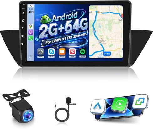 [2G+64G] Volxcereo Car Radio for BMW X1 E84 2009-2015, 10.1 inch Android Touchscreen Stereo with Carplay/Android Auto, GPS Navigation, WiFi, Bluetooth 5.0, SWC, FM/RDS, EQ in Saudi Arabia