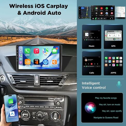 [2G+64G] Volxcereo Car Radio for BMW X1 E84 2009-2015, 10.1 inch Android Touchscreen Stereo with Carplay/Android Auto, GPS Navigation, WiFi, Bluetooth 5.0, SWC, FM/RDS, EQ in Saudi Arabia