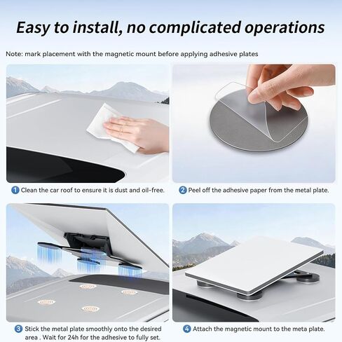 4PCS Starlink Mini Gen3 Magnetic Mount Plates for Car Truck SUV Roof | Adhesive Metal Plate Magnetic Pads for Satellite Dish Magnetic Car Mount in Saudi Arabia