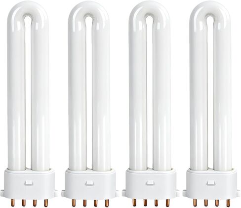 4 Pack FLS/E9W 6400K 2G7 Base Camping Lantern Bulb, 9W 4-Pin Fluorescent Replacement for Coleman Lanterns, Rayovac F9w-1, Kandolite 96500, Ozark Trail, 4.7 Inch, 580 Lumens, 10,000 Hour Lifespan in Saudi Arabia
