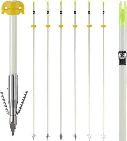 6 Pack Bowfishing Arrows 32 Inch with Broadheads and Safty Slides Bow Fishing Arrows for Compound Bow Recurve Bow Fishing Hunting in Saudi Arabia