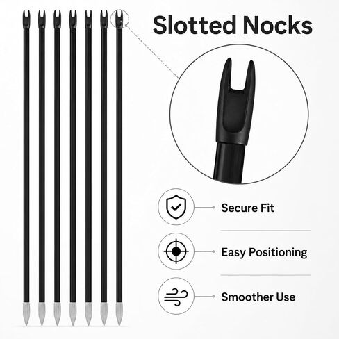 20PCS Arrows for Mini Composite Bow with Metal Tips and Slotted Nocks 9.5 Inch in Kuwait