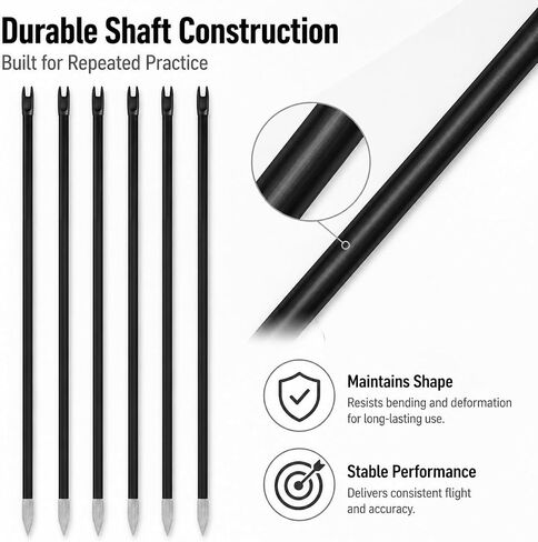 20PCS Arrows for Mini Composite Bow with Metal Tips and Slotted Nocks 9.5 Inch in Kuwait