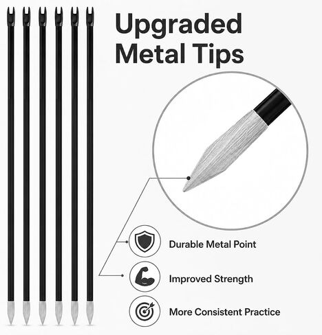 20PCS Arrows for Mini Composite Bow with Metal Tips and Slotted Nocks 9.5 Inch in Kuwait