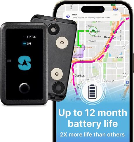 Spy Tec Atlas XL GPS Tracker w/Magnetic Mount | 12-Month Battery for Long-Term Tracking | Hidden Weatherproof GPS Tracker for Vehicles, Cars, Trailers, RV, Boats, Asset Tracking | Subscription Needed in Saudi Arabia