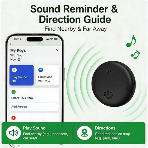 Undetectable GPS Tracker for Vehicles - Real-Time Tracking，No Monthly Fee/No SIM Card【Apple MFi Certified】Works with iOS Find My | Mini Hidden Magnetic GPS Locator，IP68 Waterproof，Reliable Performance in Saudi Arabia