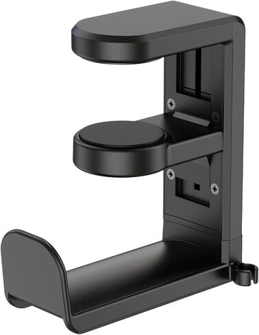 EURPMASK Rotating Headphone Stand,Adjustable Clamp-on Headset Holder Hanger | 360 Degree Swivel,Headset Hook Under Desk,No Residue,Cable Organizer,Soft Rubber Pads,Keep Headphones Secure&Desk Tidy,Black in Saudi Arabia