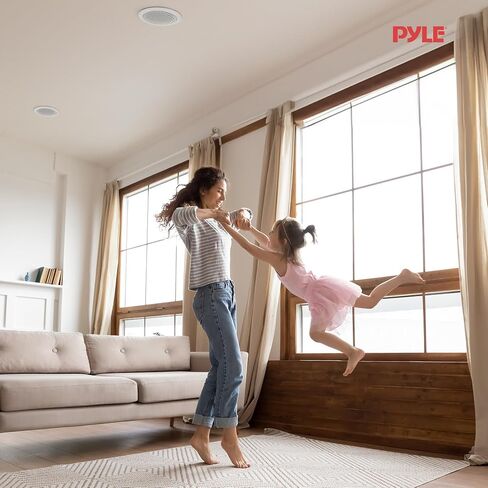 Pyle Home 5.25" Ceiling Wall Mount Speakers - Pair of 2-Way Midbass Woofer Speaker 1'' Polymer Dome Tweeter Flush Design w/ 80Hz - 20kHz Frequency Response & 150 Watts Peak Easy Installation-PDIC51RD in Kuwait