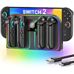 Svetaecho Charging Dock Compatible with Nintendo Switch 2 (2025) for Joycon Controller Charging, 4 in 1 Joypad Charger for Switch 2 Joy Con Fast Charger Stand Station Accessories PlayStation 3 in Saudi Arabia