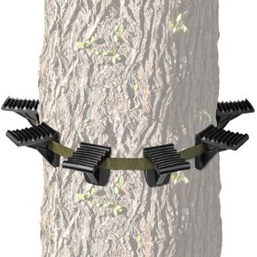 Saddle Hunting Platform Steps, Ultra-Light Ring of Steps for Climbing Bow Hunting with 6 Feet Heavy-Duty Strap & Cam Buckle, Ergonomic Anti-Slip Design in Kuwait