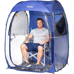 Oversized Pop Up Sports Tent, 47"x47"x63" Clear TPU Weather Pod, Portable Windproof & Rainproof Bubble Shelter for Cold Weather, Ideal for Stadium, Sideline, Soccer Games & Fishing (Black) in Saudi Arabia