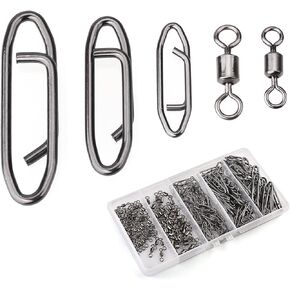 MOBOREST Fishing Swivels Snap Swivels Barrel Swivels with Snaps | coastlock snap, secure lock, 360° rotation, anti line twist, quick lure swap, 5 sizes, saltwater & freshwater fishing tackle in Saudi Arabia