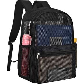 Paxiland Mesh Backpack Lightweight, Heavy Duty See Through Beach Backpack | 26L Breathable Mesh Daypack, Fits 13" Laptop, Padded Straps for Commuting, Swimming, Sports, Rucksack for Men Women, Blue in Saudi Arabia