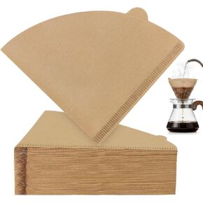 Clinuse 200Pcs Cone Coffee Filters #2, Unbleached Size 02 Coffee Filter | Disposable Natural Paper Filters 2-4 Cup, 02 Cone Filters Compatible with Pour Over and Drip Coffee Maker in Saudi Arabia