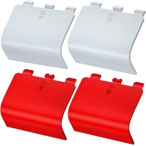 4-Pack Battery Back Door Lids for Xbox Series X/S Controllers, Red/White | Replacement Back Shell Covers For Lost Or Damaged Battery Doors; Snap-On Abs Design, Not For Xbox One Controllers in Saudi Arabia