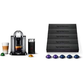 Breville Nespresso Vertuo Coffee and Espresso Machine, Chrome & Capsules VertuoLine, Espresso Variety Pack, Medium and Dark Roast Espresso Coffee, 50 Count Coffee Pods, Brews 1.35 Ounce in Saudi Arabia