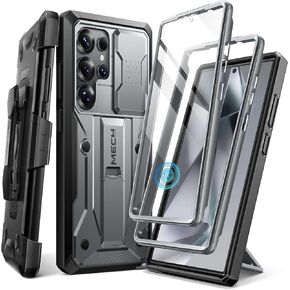 TONGATE for Samsung Galaxy S24 Ultra Case, 2 Front Frames & Stand, Black | Built-in Slide Camera Cover & Screen Protector, Military Grade Shockproof S24 Ultra Phone Case with Kickstand & Belt-Clip in Saudi Arabia