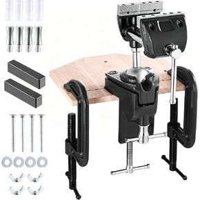 WarBull 360° Swivel Bench Gun Vise, No-Drill Mounting with Dual Table Clamp | High-Duty Carbon Steel Gun Vice, 3-in-1 Steel Jaws Table Vice for Workbench, Cleaning, Scope Mounting, Woodworking, Garage in Saudi Arabia