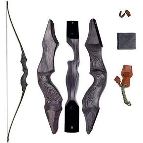 SinoArt 60" Takedown Longbow Archery Wooden Archery Bow Included Fur Rest Pad Stringer Tool Tab String Nocks Right and Left Hand for Hunting or Target(40lbs, Left Hand) in Saudi Arabia