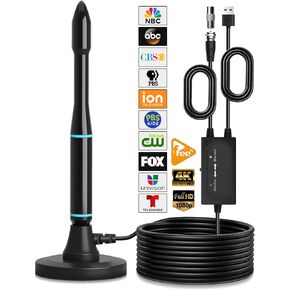 TV Antenna for Smart TV Indoor, 2026 Digital TV Antenna for Local Channels | Long Range 360° Reception Digital Antenna for Smart TV Indoor for All TVs, Easy to Install, Supports 4K 1080p 16FT Cable in Saudi Arabia