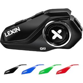 LEXIN G1 Motorcycle Bluetooth Headset, 40mm Helmet Speakers, Dual Mics | Hands-Free Calls, Music & GPS, IP67 Waterproof, 800mAh Battery, 4 Interchangeable Faceplates, Universal Helmet Fit in Saudi Arabia