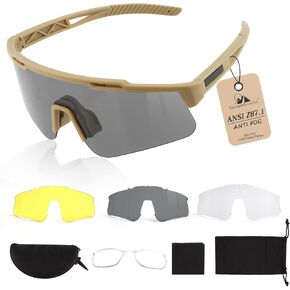 Tactical Eyewear Anti Fog, ANSI Z87.1 Sports Glasses with 3 Interchangeable Lens UV400 Protection Airsoft Goggle in Saudi Arabia