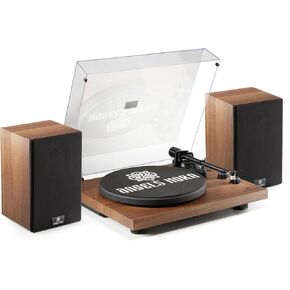 ANGELS HORN Vinyl Record Player Hi Fi System with Stereo Bookshelf Speakers | Bluetooth Turntable, Built-in Phono Preamp, Belt Drive 2-Speed, Adjustable Counterweight, Magnetic Cartridge AT-3600L in Saudi Arabia