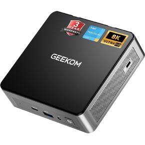 GEEKOM Air12 Mini PC, Intel 7505, 8GB Dual-Slot Upgradeable RAM, 256GB SSD | Business & WFH, Triple 4K Display, 8K Output, WiFi 6, SD Card Slot, 3-Year Warranty, Slim Design Desktop Computer in Saudi Arabia
