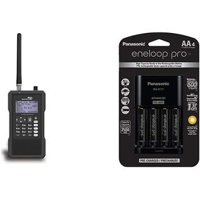 Whistler TRX-1 Handheld Digital Scanner Radio and Panasonic K-KJ17KHCA4A 4-Position Charger with AA eneloop PRO Rechargeable Batteries, 4 pk Bundle in Kuwait