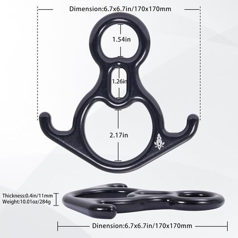 40KN Figure 8 Descender with Large Bent-Ear – 7075 Aluminum Alloy for Rock Climbing, Caving, and Rope Access in Kuwait