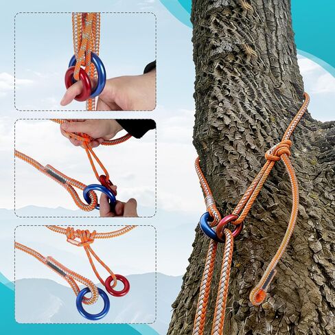 Tree Climbing Spikes Kit Set Tree Climbing Gear 5 In1 Set | with Safety Seat Belt, 3PCS 25 kN Self-Locking Clip, 6 FT Adjustable Arborist Friction Saver Rope for Tree Climbing in Saudi Arabia