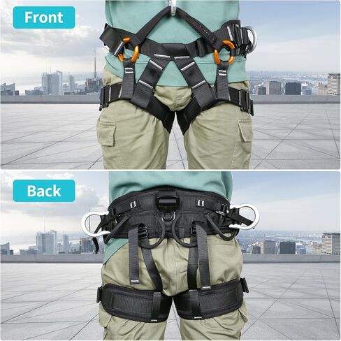 Tree Climbing Spikes Kit Set Tree Climbing Gear 5 In1 Set | with Safety Seat Belt, 3PCS 25 kN Self-Locking Clip, 6 FT Adjustable Arborist Friction Saver Rope for Tree Climbing in Saudi Arabia
