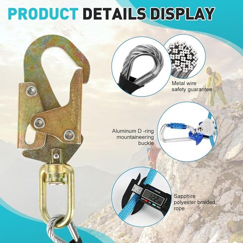 Tree Climbing Spikes Kit with Climbing Belt and Steel Wire Core Flip Line, with Triple Lock Lanyard Adjuster, Arborist Equipment Set for Working Cutting Logging in Kuwait