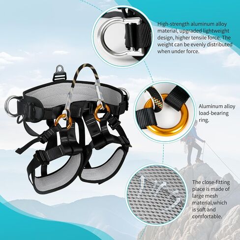 Tree Climbing Spikes Kit with Climbing Belt and Steel Wire Core Flip Line, with Triple Lock Lanyard Adjuster, Arborist Equipment Set for Working Cutting Logging in Kuwait