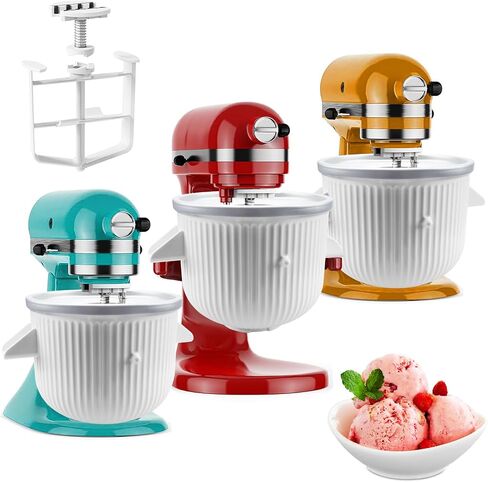 Ice Cream Maker Attachment for KitchenAid Stand Mixer | Ice Cream Bowl Compatible with 4.5Qt and Larger Stand Mixers, Ice Cream & Sorbet Gelato Maker Attachment in Kuwait