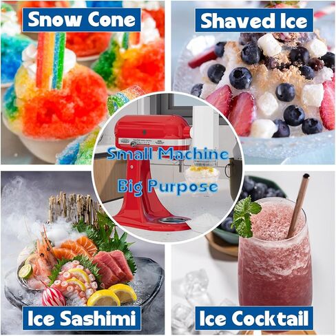 Shaved Ice Attachment for KitchenAid Stand Mixer, Snow Cone Maker for KitchenAid with 8 Ice Molds, Stainless Steel Blade Ice Shaver Attachment for Kitchen Aid Mixer in Saudi Arabia