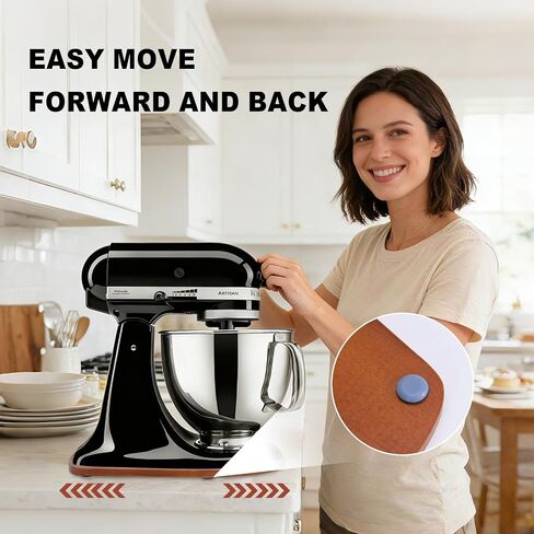 Mixer Slider Mat for Tilt Head Kitchen aid 4.5-5Qt Stand Mixer,Falikoco Kitchenaid Mixer Slider Pine Wood, 5PCS Appliance Slider, Kitchen aid Accessories and Attachments Moving Tray for Artisan Series in Saudi Arabia